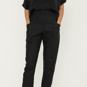 Elizabeth Suzann Clyde work Linen Black Pants in 0-short